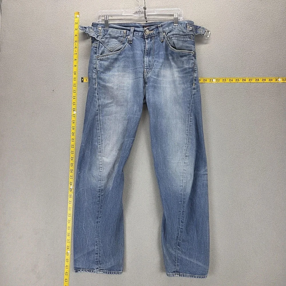 Vintage Levis Engineered Jeans Mens Blue Buckle Back Twisted Zip Fly Fits 32x28